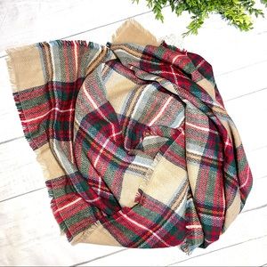 ModCloth Plaid Scarf Acrylic Multicolor Tartan Wrap One Size Fall Apple Picking‎